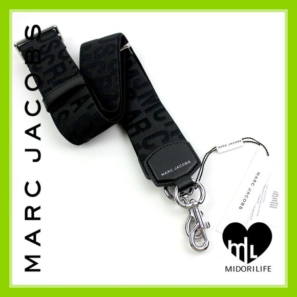 MARC JACOBS The Logo Webbing Strap – Jumbled Logo Block Print - Picture 1 of 9